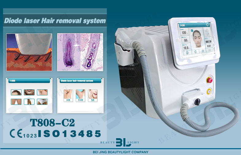 Professional Laser Hair Removal Machines In 808nm Wavelength And Sapphire Contact Cooling System
