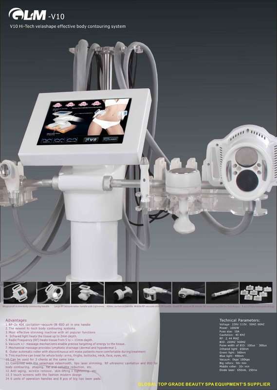 Portable Velashape Vacuum Slimming Machine , Laser RF liposuction machine